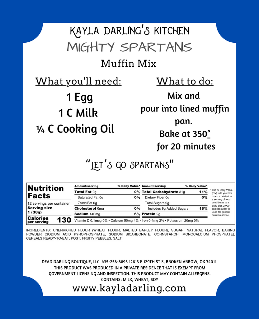 Mighty Spartans Muffin Mix