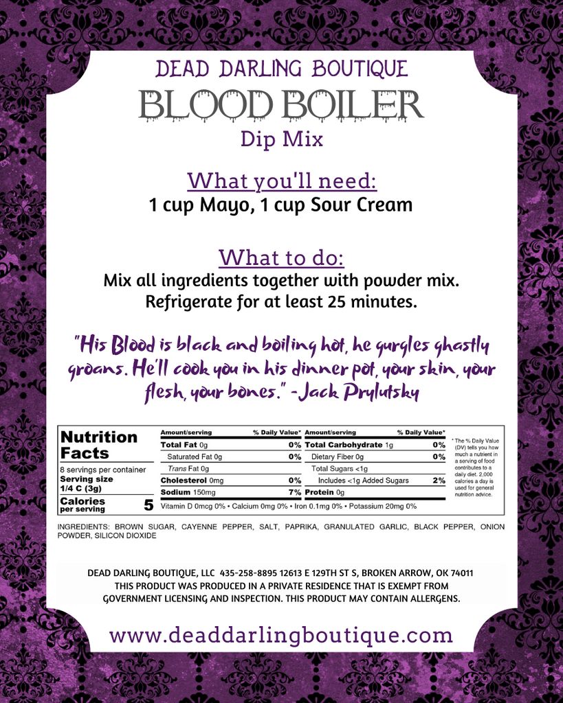 Blood Boiler Dip Mix