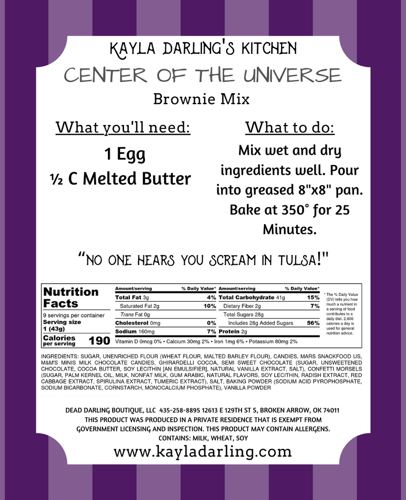Center of the Universe Brownie Mix