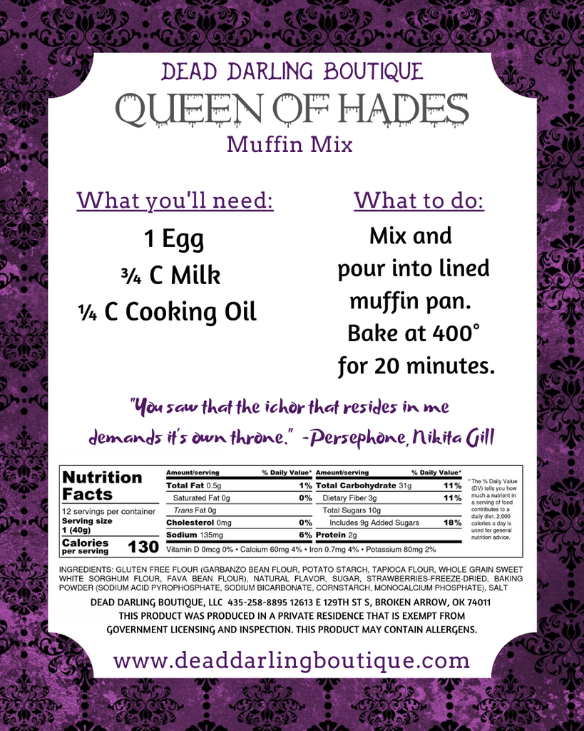 Queen of Hades Muffin Mix