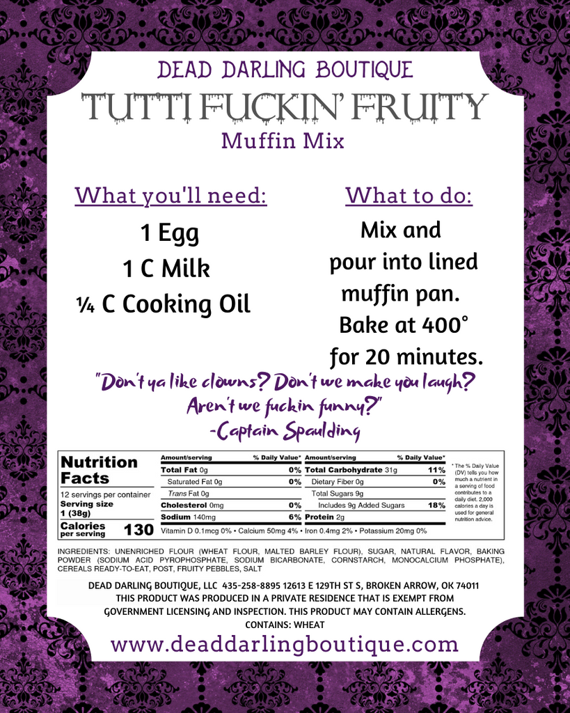 Tutti F*ckin Fruity Muffin Mix